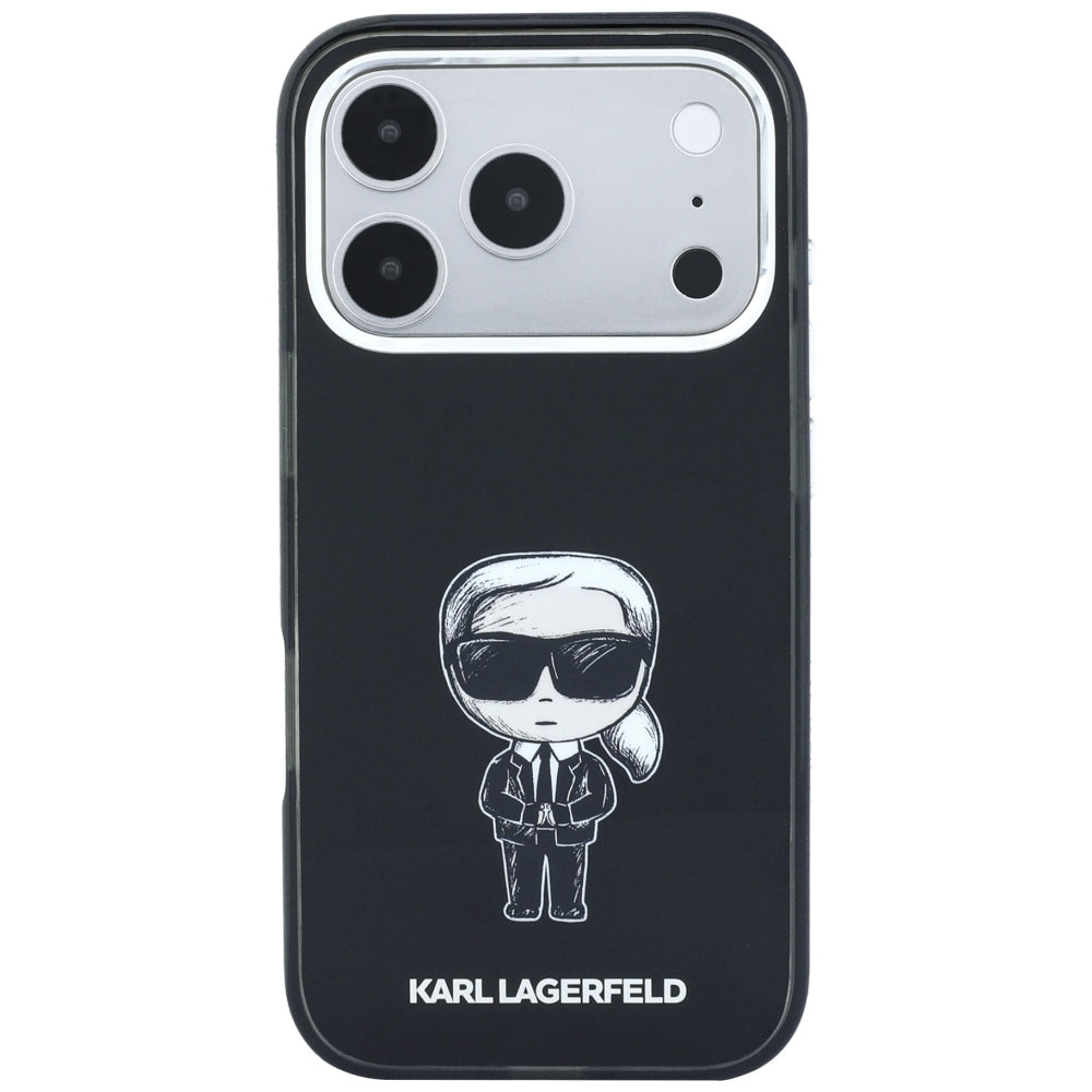 MagSafe-Hülle für Apple iPhone 18 Pro Max / 17 Pro Max, Karl Lagerfeld, HC IML Ikonik Sketch Print, Schwarz