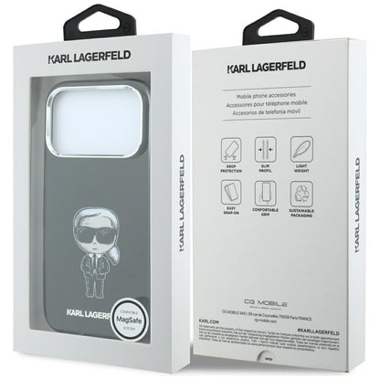 MagSafe-Hülle für Apple iPhone 18 Pro Max / 17 Pro Max, Karl Lagerfeld, HC IML Ikonik Sketch Print, Schwarz