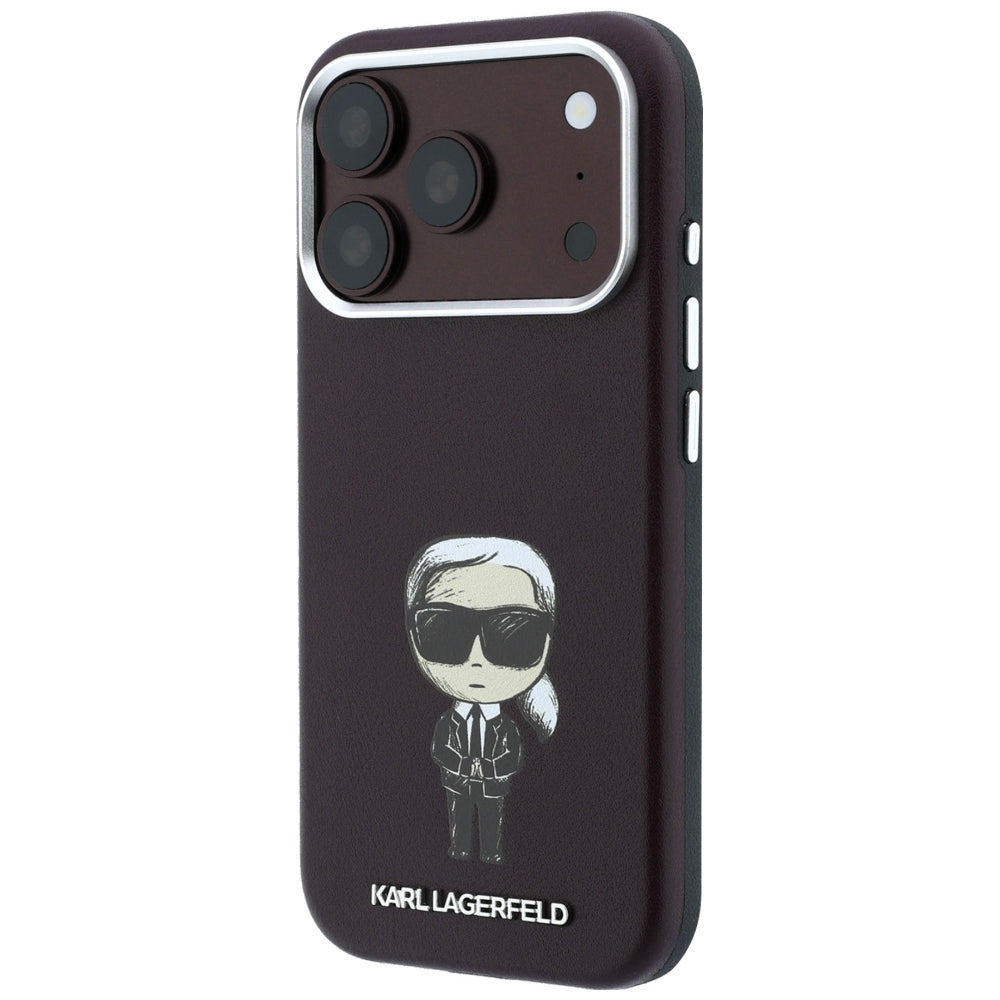 Coque MagSafe pour Apple iPhone 18 Pro Max / 17 Pro Max, Karl Lagerfeld, HC SW Ikonik, Bordeaux