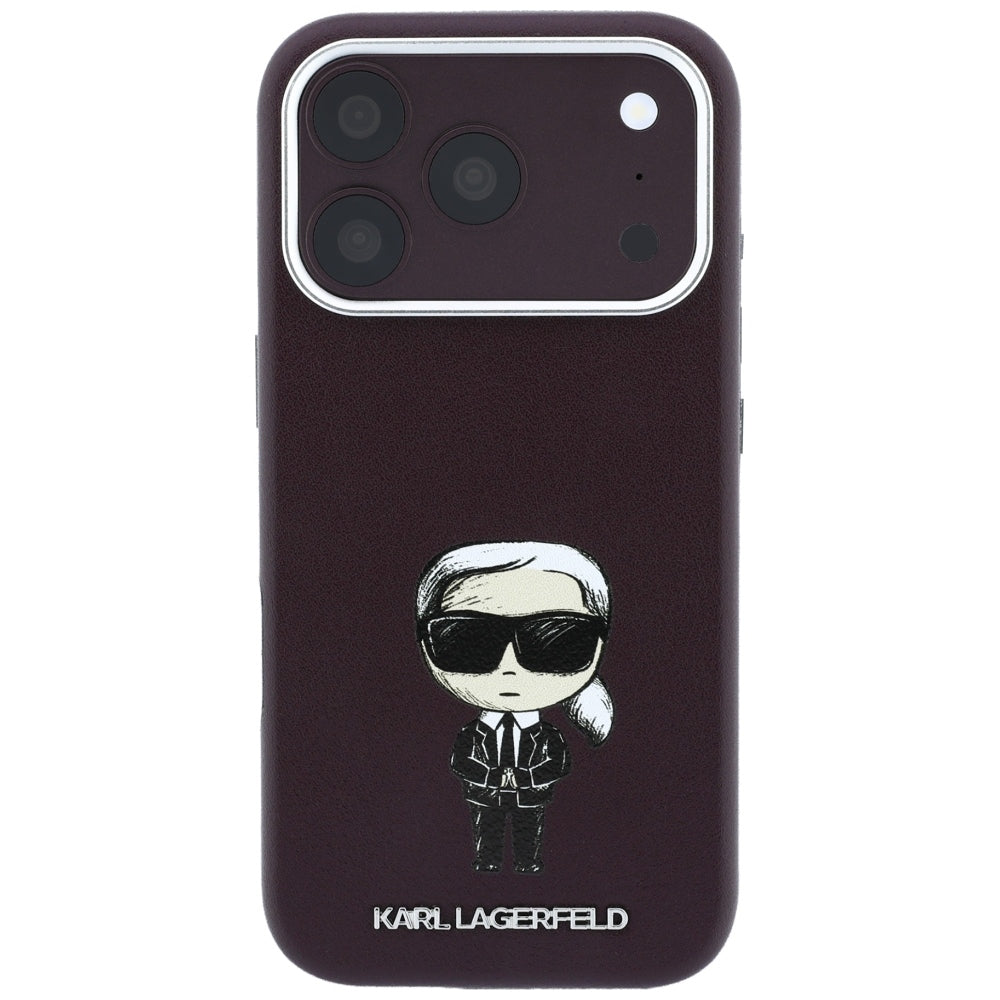 Coque MagSafe pour Apple iPhone 18 Pro Max / 17 Pro Max, Karl Lagerfeld, HC SW Ikonik, Bordeaux