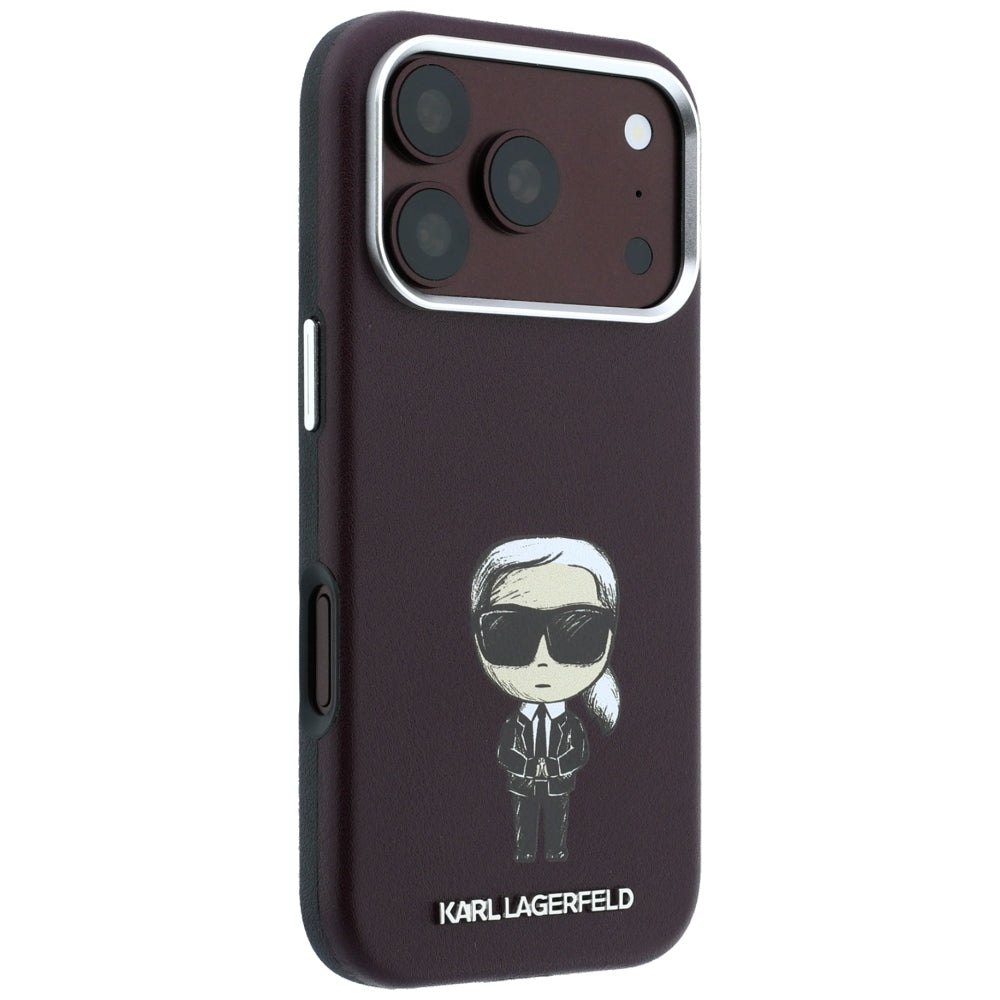 Coque MagSafe pour Apple iPhone 18 Pro Max / 17 Pro Max, Karl Lagerfeld, HC SW Ikonik, Bordeaux