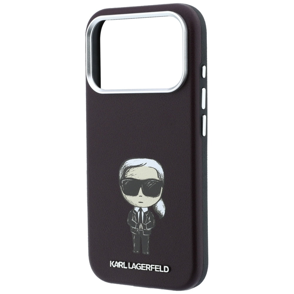 Coque MagSafe pour Apple iPhone 18 Pro Max / 17 Pro Max, Karl Lagerfeld, HC SW Ikonik, Bordeaux