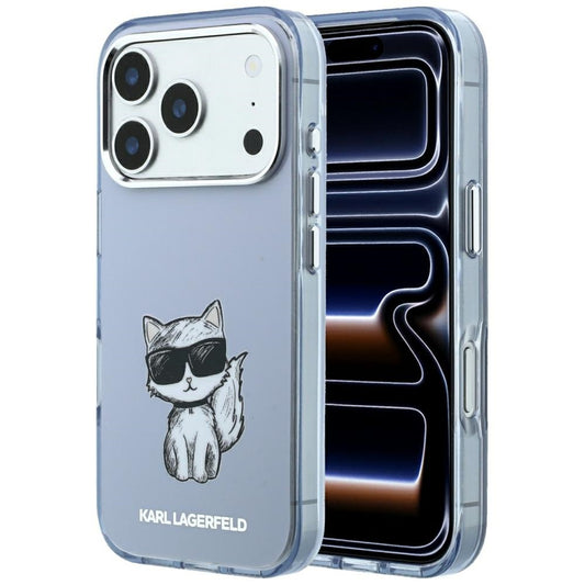 Coque MagSafe pour Apple iPhone 18 Pro Max / 17 Pro Max, Karl Lagerfeld, IML Choupette Body Sketch Print, Bleue