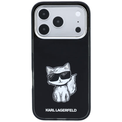 MagSafe-Hülle für Apple iPhone 18 Pro Max / 17 Pro Max, Karl Lagerfeld, IML Choupette Body Sketch Print, Schwarz