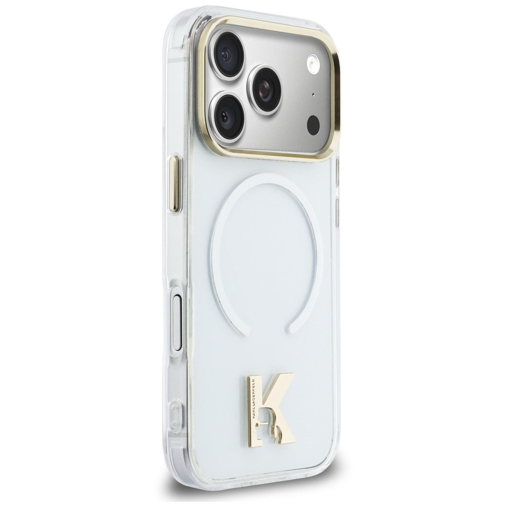 Coque MagSafe pour Apple iPhone 18 Pro Max / 17 Pro Max, Karl Lagerfeld, logo IML Karl Head, transparente