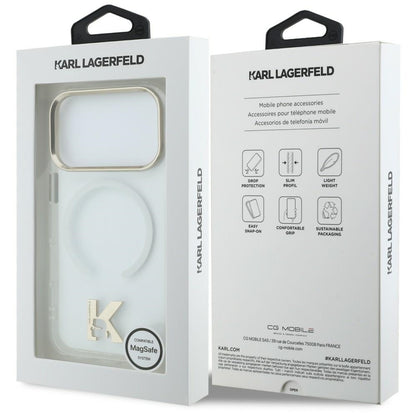 Coque MagSafe pour Apple iPhone 18 Pro Max / 17 Pro Max, Karl Lagerfeld, logo IML Karl Head, transparente