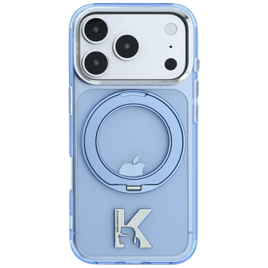 MagSafe-Hülle für Apple iPhone 18 Pro Max / 17 Pro Max, Karl Lagerfeld, IML Ring Stand Kameo Metall, Blau