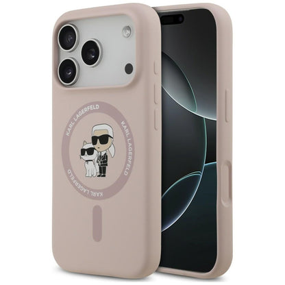 MagSafe-Hülle für Apple iPhone 18 Pro Max / 17 Pro Max, Karl Lagerfeld, Silikonring Karl & Choupette, Rosa