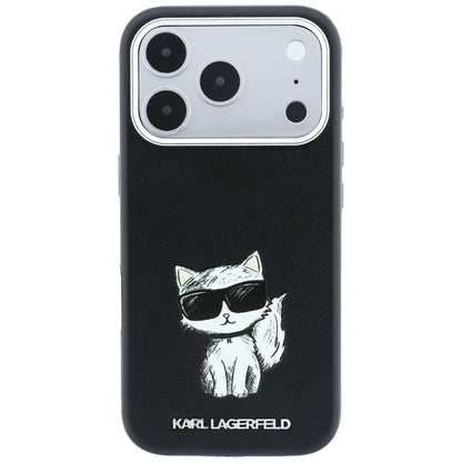 Coque MagSafe pour Apple iPhone 18 Pro Max / 17 Pro Max, Karl Lagerfeld, Smooth Choupette Sketch, Noire