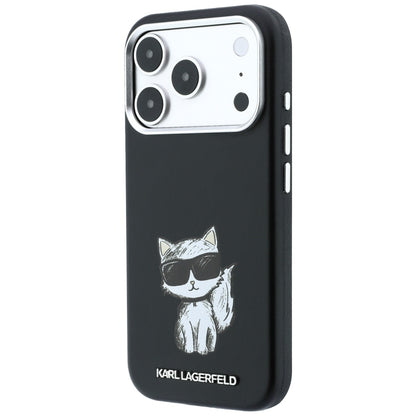 Coque MagSafe pour Apple iPhone 18 Pro Max / 17 Pro Max, Karl Lagerfeld, Smooth Choupette Sketch, Noire