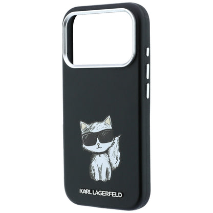 Coque MagSafe pour Apple iPhone 18 Pro Max / 17 Pro Max, Karl Lagerfeld, Smooth Choupette Sketch, Noire