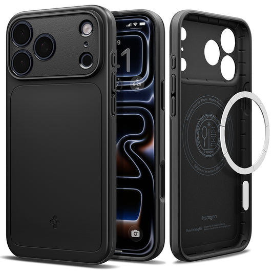 Coque MagSafe pour Apple iPhone 18 Pro Max / 17 Pro Max, Spigen, Thin Fit, Noire ACS12105
