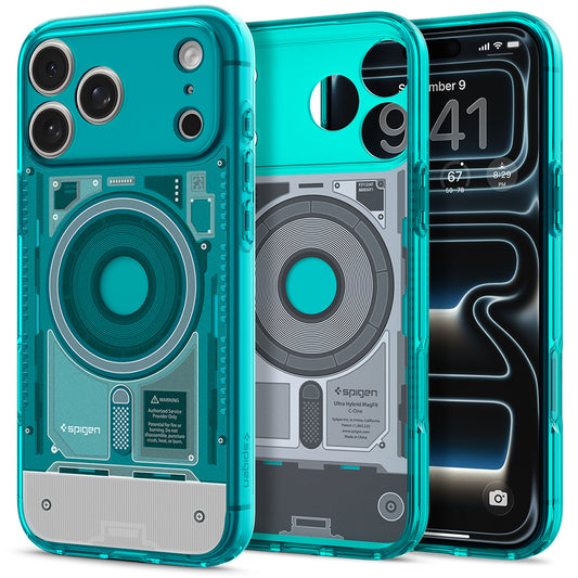 Coque MagSafe pour Apple iPhone 18 Pro Max / 17 Pro Max, Spigen, Ultra Hybrid C-One, Turquoise ACS11983