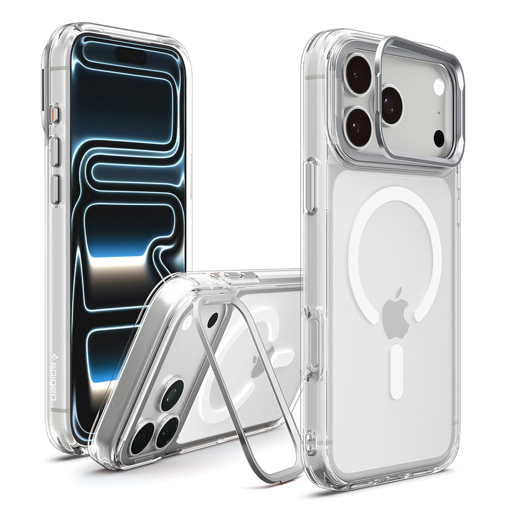 MagSafe-Hülle für Apple iPhone 18 Pro Max / 17 Pro Max, Spigen, Ultra Hybrid Optik S, Silber Transparent ACS11908