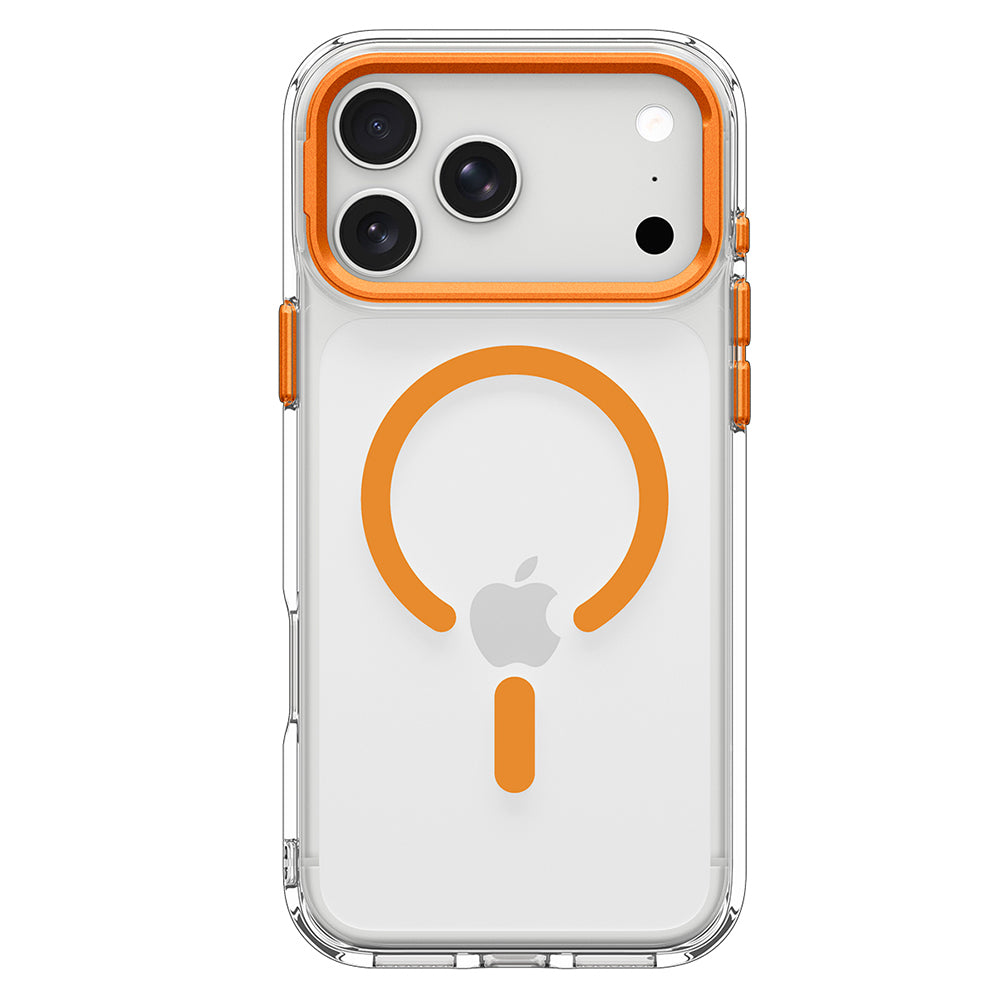 Coque MagSafe pour Apple iPhone 18 Pro Max / 17 Pro Max, Spigen, Ultra Hybrid Optik S, Transparent Orange ACS11910