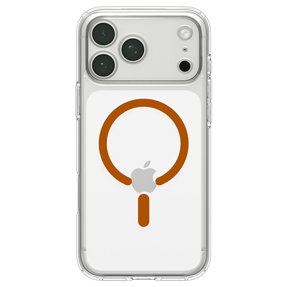 Coque MagSafe pour Apple iPhone 18 Pro Max / 17 Pro Max, Spigen, Ultra Hybrid, Transparente Orange ACS12122