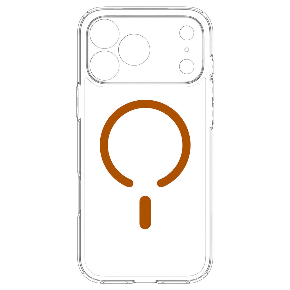 Coque MagSafe pour Apple iPhone 18 Pro Max / 17 Pro Max, Spigen, Ultra Hybrid, Transparente Orange ACS12122