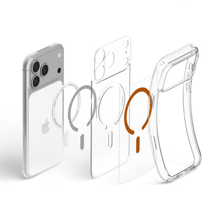 Coque MagSafe pour Apple iPhone 18 Pro Max / 17 Pro Max, Spigen, Ultra Hybrid, Transparente Orange ACS12122