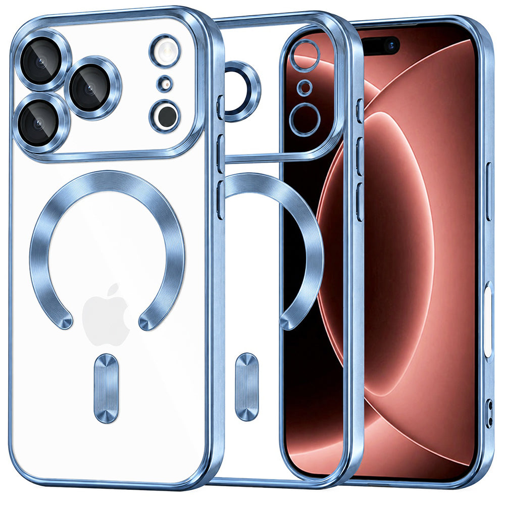 Coque MagSafe pour Apple iPhone 18 Pro Max / 17 Pro Max, Techsuit, Luxury Crystal, Bleu