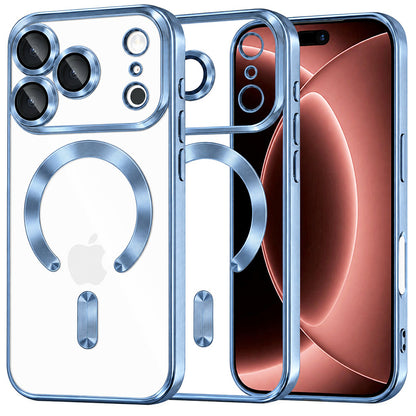 Coque MagSafe pour Apple iPhone 18 Pro Max / 17 Pro Max, Techsuit, Luxury Crystal, Bleu