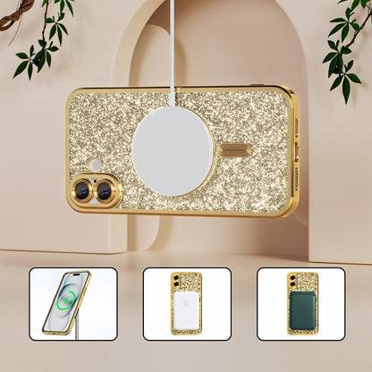 MagSafe-Hülle für Apple iPhone 18 Pro Max / 17 Pro Max, Techsuit, Luxury Glitter, Blau