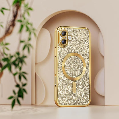 MagSafe-Hülle für Apple iPhone 18 Pro Max / 17 Pro Max, Techsuit, Luxury Glitter, Roségold