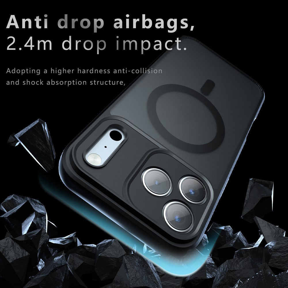 Coque MagSafe pour Apple iPhone 18 Pro Max / 17 Pro Max, Techsuit, PureFrost, Noir Satiné