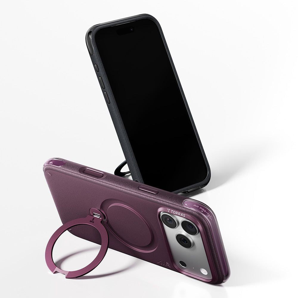 MagSafe-Hülle für Apple iPhone 18 Pro Max / 17 Pro Max, Torras, Ostand Q3 Air Essential, Schwarz