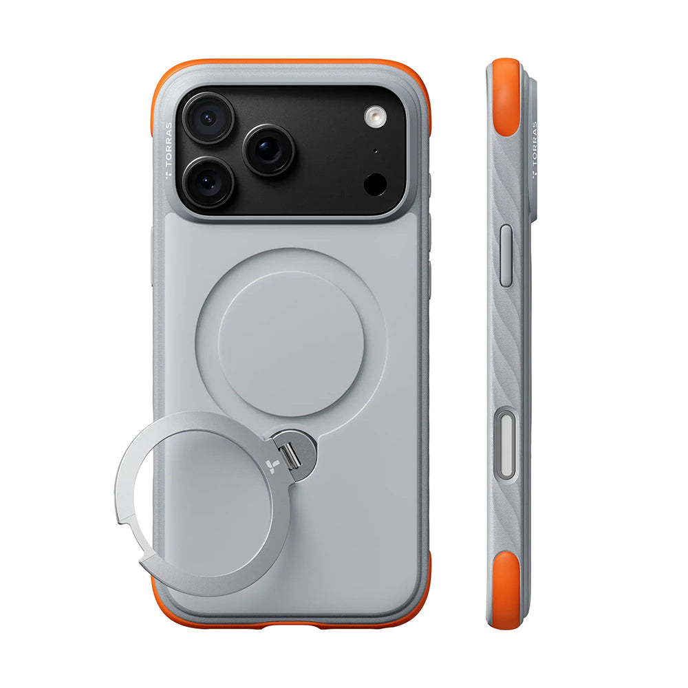 MagSafe-Hülle für Apple iPhone 18 Pro Max / 17 Pro Max, Torras, Ostand Q3 Rugged, Weiß