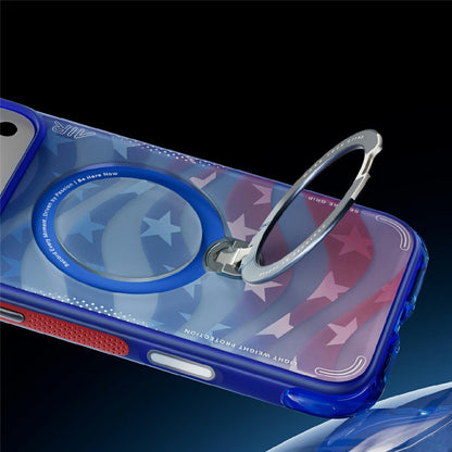 Coque MagSafe pour Apple iPhone 18 Pro Max / 17 Pro Max, Torras, Ostand Spin Air Football, Bleue