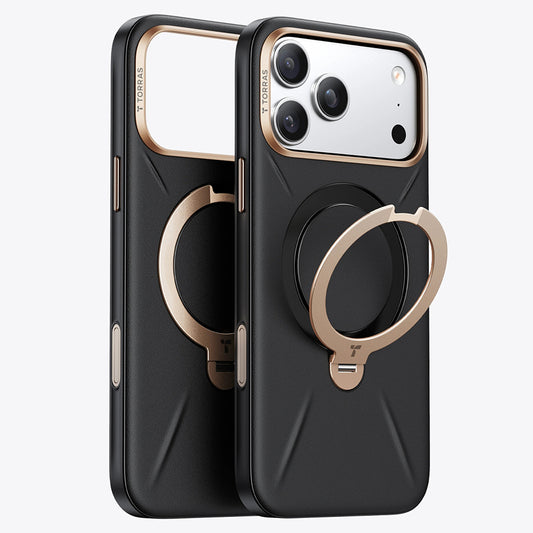 MagSafe-Hülle für Apple iPhone 18 Pro Max / 17 Pro Max, Torras, QPRO Leder, Schwarz