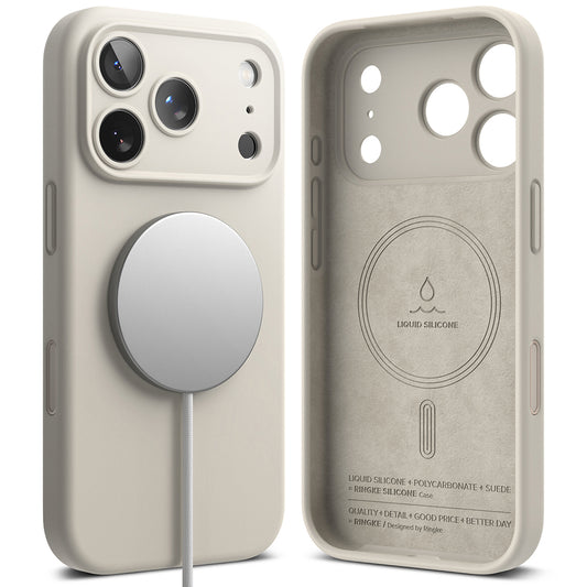 MagSafe-Hülle für Apple iPhone 18 Pro, Ringke, Silikon, Creme