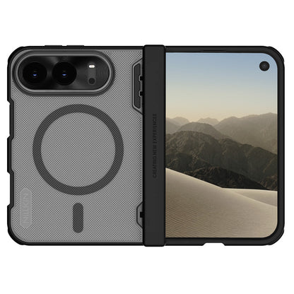 Coque MagSafe pour Apple iPhone Duo, Nillkin, Super Frosted Shield, noire transparente satinée