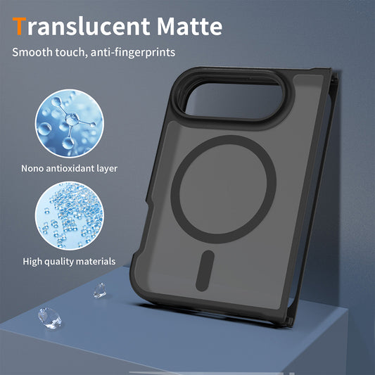 Coque MagSafe pour Apple iPhone Duo, Techsuit, PureFrost, noire satinée