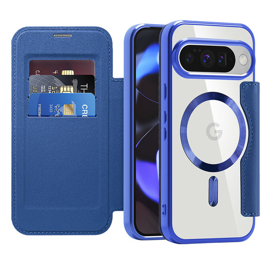 Coque MagSafe pour Google Pixel 10 Pro / 10, Techsuit, SmartMag Book, Bleue