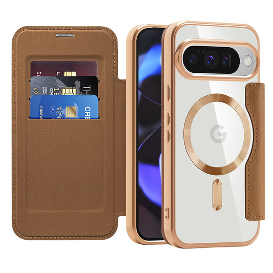 Coque MagSafe pour Google Pixel 10 Pro / 10, Techsuit, SmartMag Book, Marron
