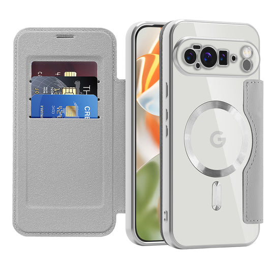 Coque MagSafe pour Google Pixel 10 Pro XL, Techsuit, SmartMag Book, Gris