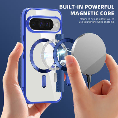 MagSafe Case for Google Pixel 10 Pro / 10, Techsuit, SmartMag Book, Blue