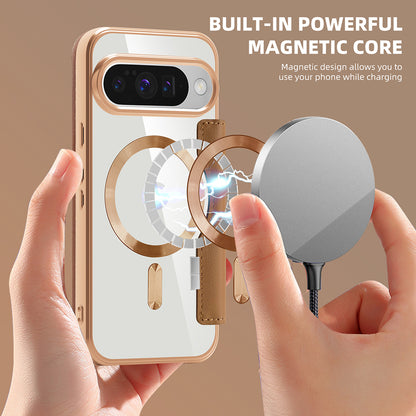 Coque MagSafe pour Google Pixel 10 Pro / 10, Techsuit, SmartMag Book, Marron