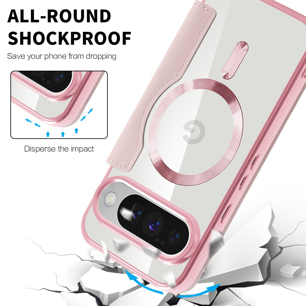 MagSafe Case for Google Pixel 10 Pro XL, Techsuit, SmartMag Book, Pink