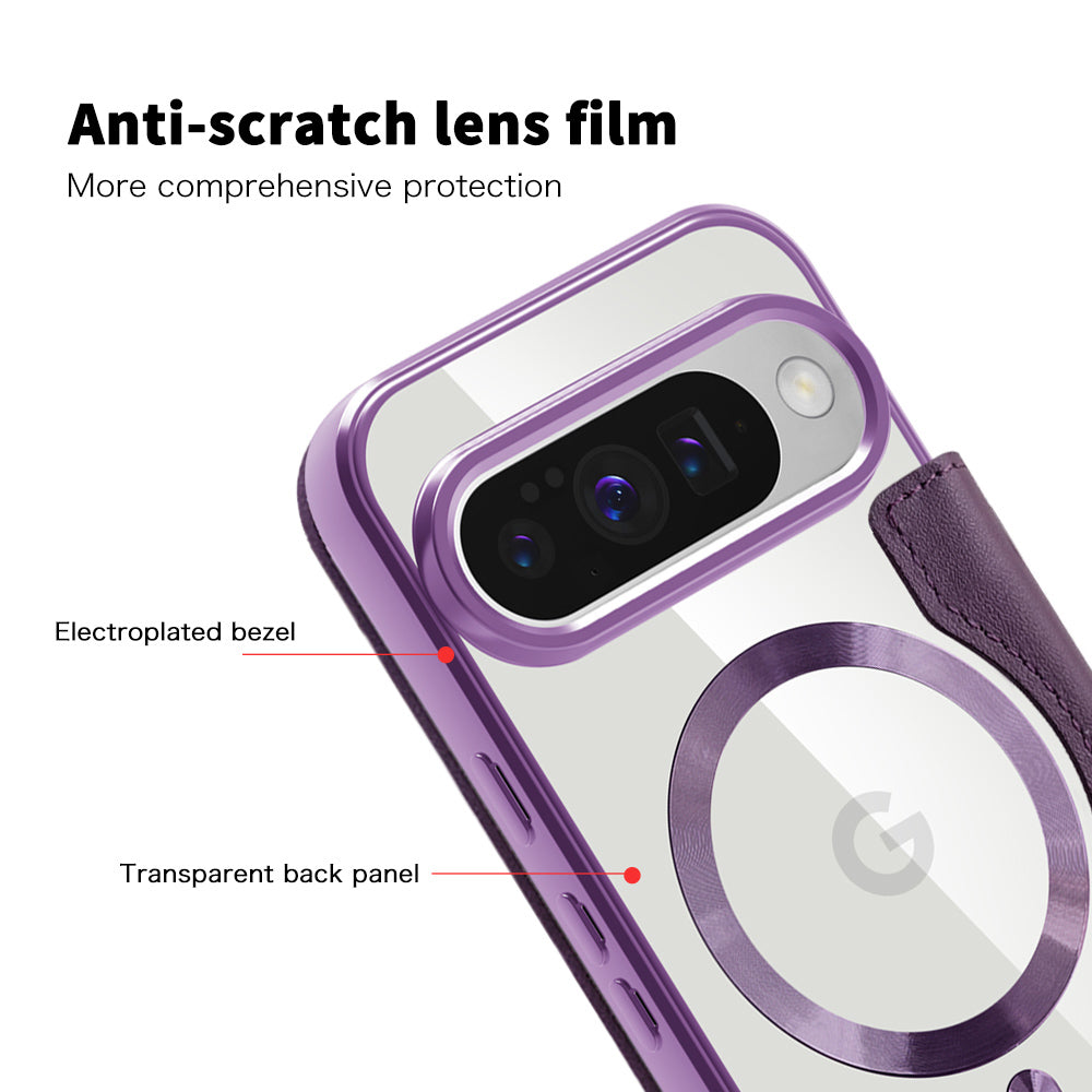 MagSafe Case for Google Pixel 10 Pro / 10, Techsuit, SmartMag Book, Purple