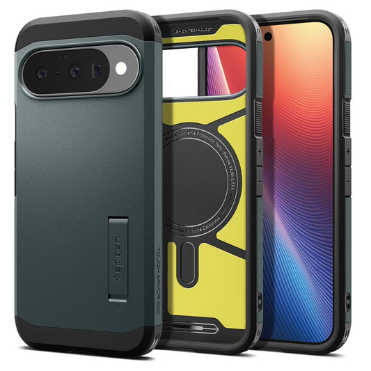 MagSafe Hülle für Google Pixel 10 Pro / 10, Spigen, Tough Armor, Grün ACS09707