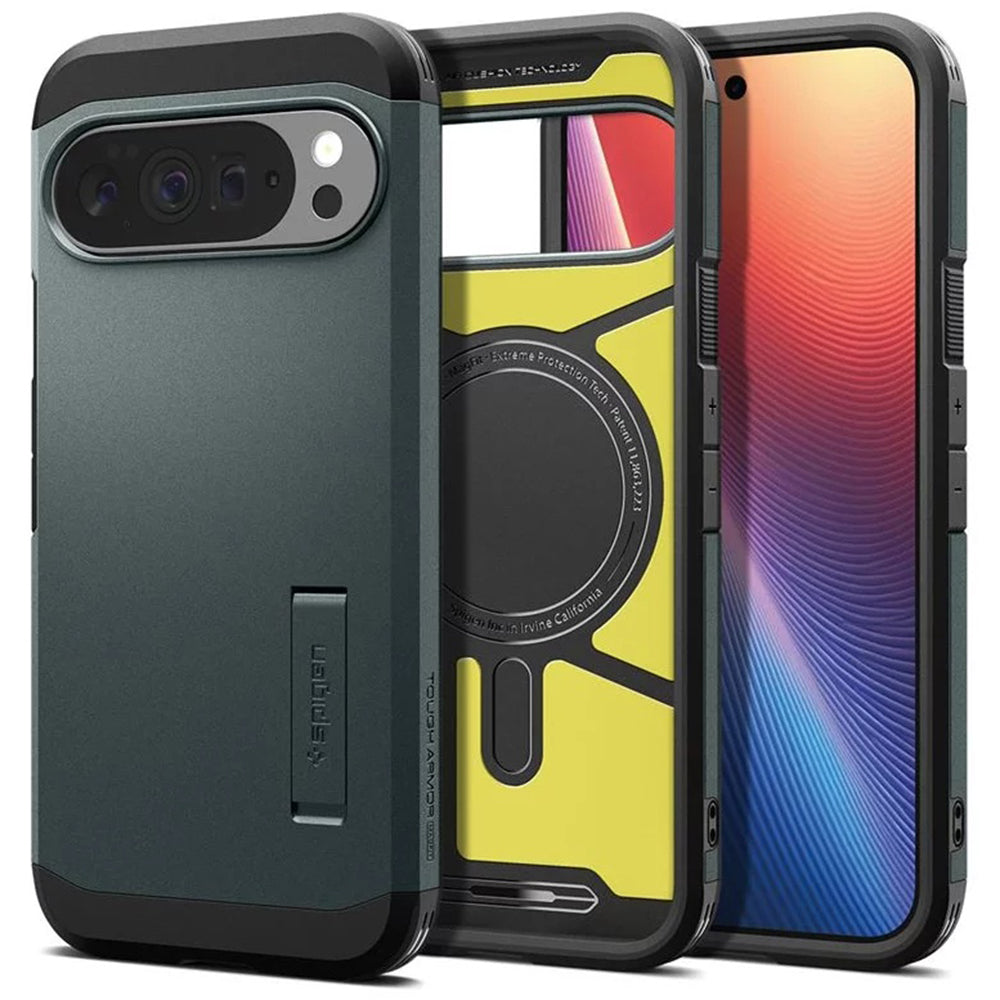 Coque MagSafe pour Google Pixel 10 Pro XL, Spigen, Tough Armor, Vert ACS09730