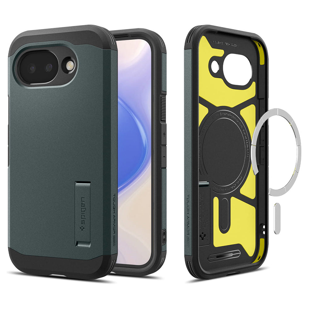 MagSafe Hülle für Google Pixel 10a, Spigen, Tough Armor, Grün ACS11282