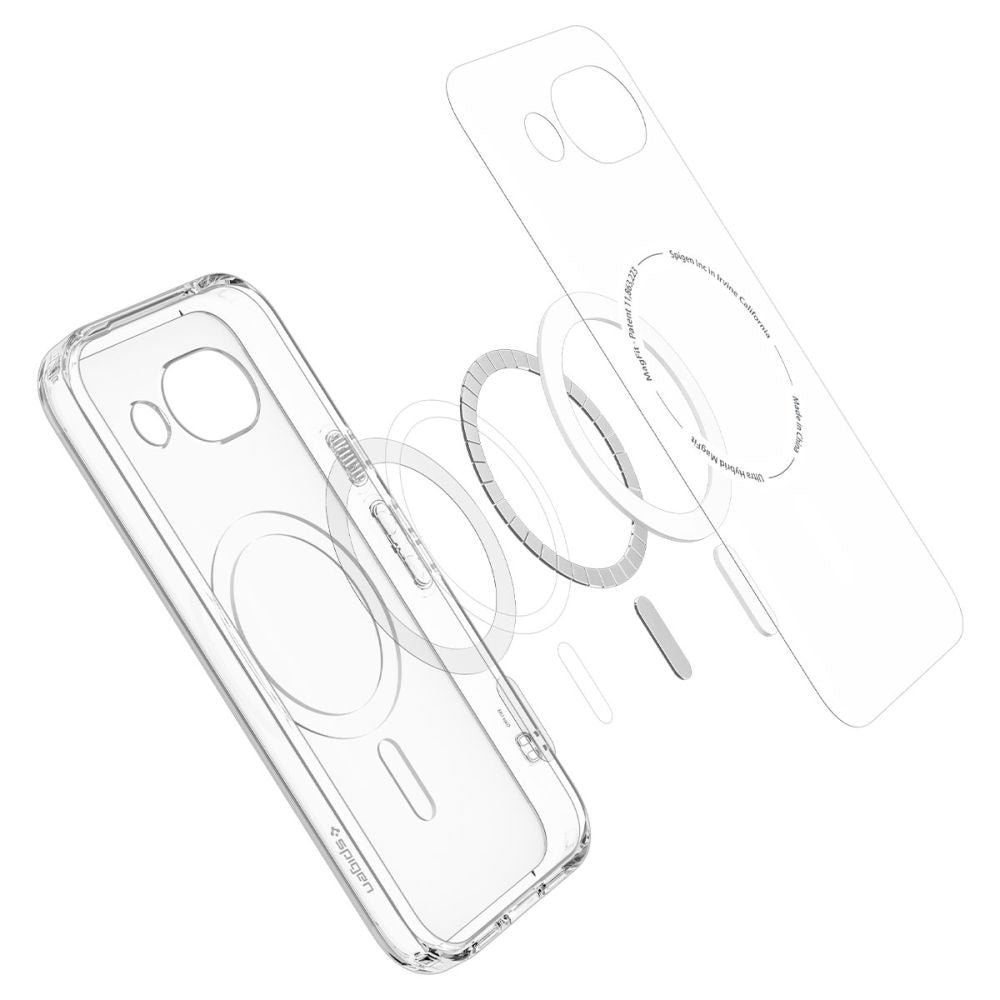 Coque MagSafe pour Google Pixel 10a, Spigen, Ultra Hybrid, Transparente Blanche ACS11276