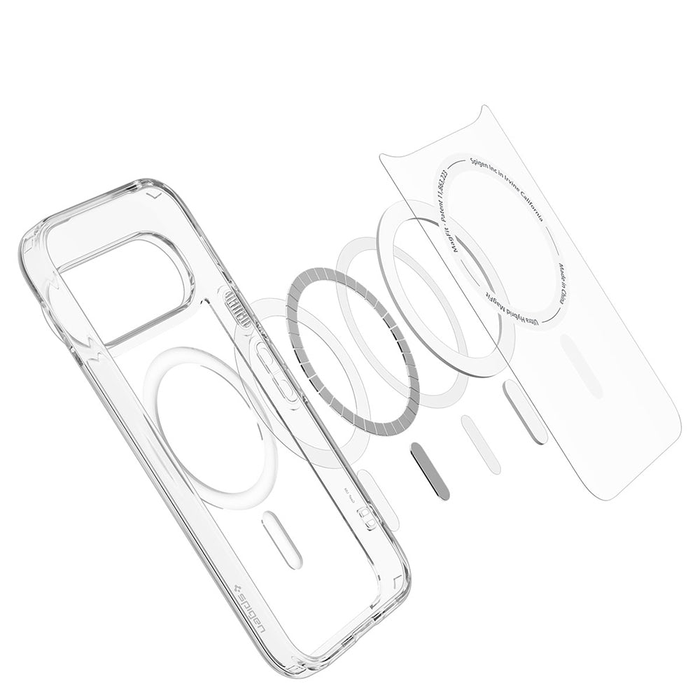 Coque MagSafe pour Google Pixel 11 Pro XL, Spigen, Ultra Hybrid, Transparente Blanche ACS11451