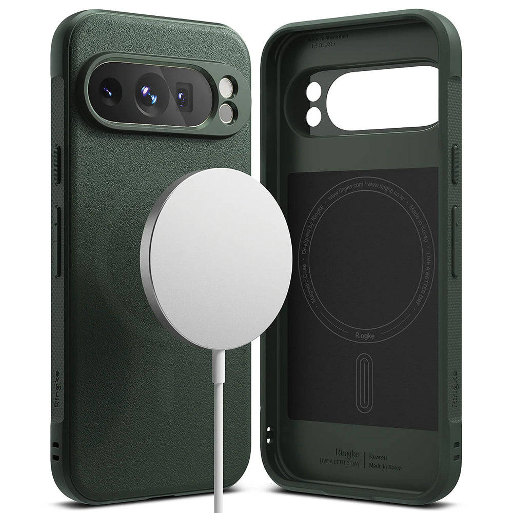 Coque MagSafe pour Google Pixel 9 Pro, Ringke, Onyx, Vert Foncé