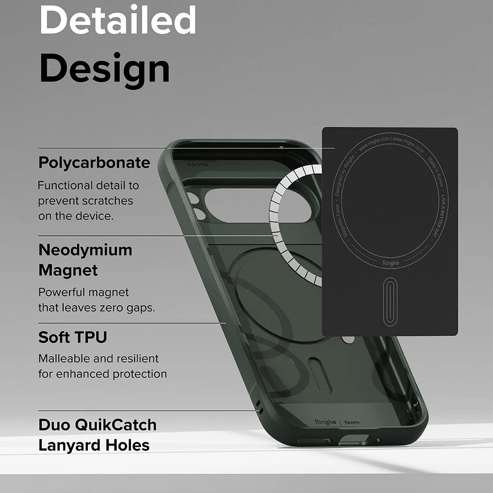 Coque MagSafe pour Google Pixel 9 Pro, Ringke, Onyx, Vert Foncé