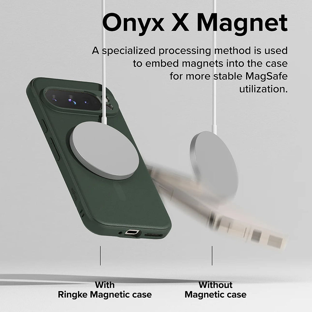 Coque MagSafe pour Google Pixel 9 Pro, Ringke, Onyx, Vert Foncé