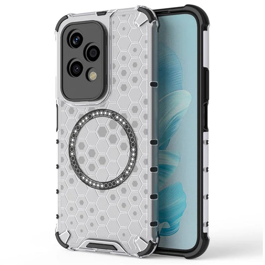 Coque MagSafe pour Honor 200 Lite, Techsuit, HoneyComb Shield, Blanche